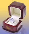 Diamond engagement ring in a jewelry box